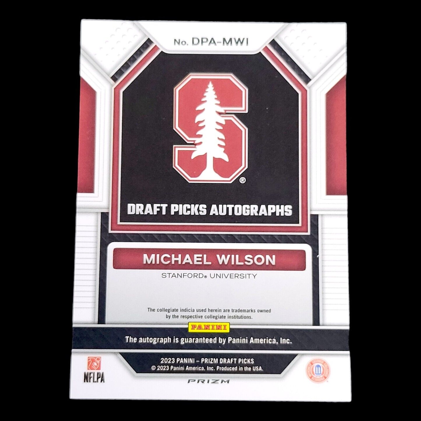 2023 Panini Prizm Draft Picks MICHAEL WILSON Red Cracked Ice PRIZM RC Auto