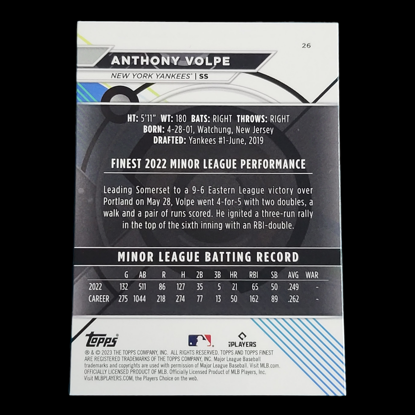 2023 Topps Finest - NEW YORK YANKEES - Pick a Player Card - FREE SHIP