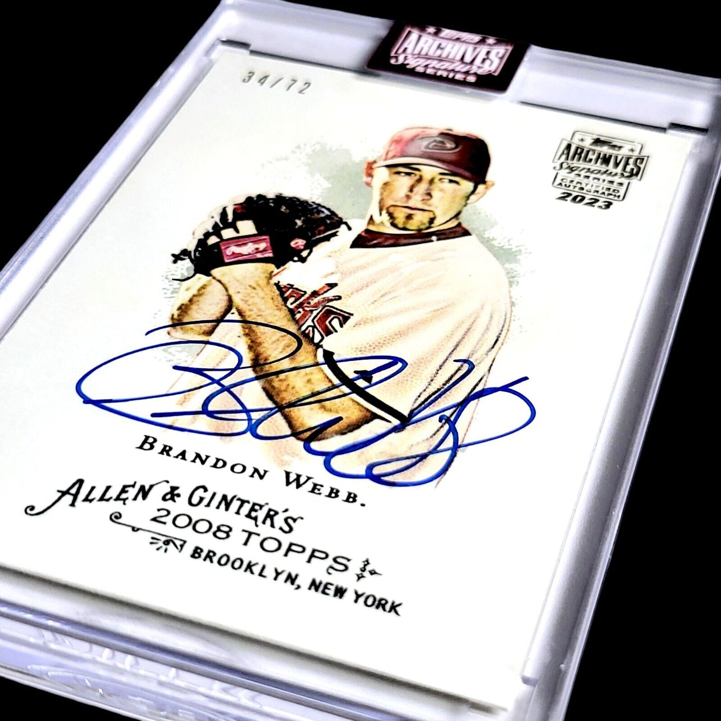 2023 Topps Archives Signature Series BRANDON WEBB 2008 A&G On-Card Auto /72 #280