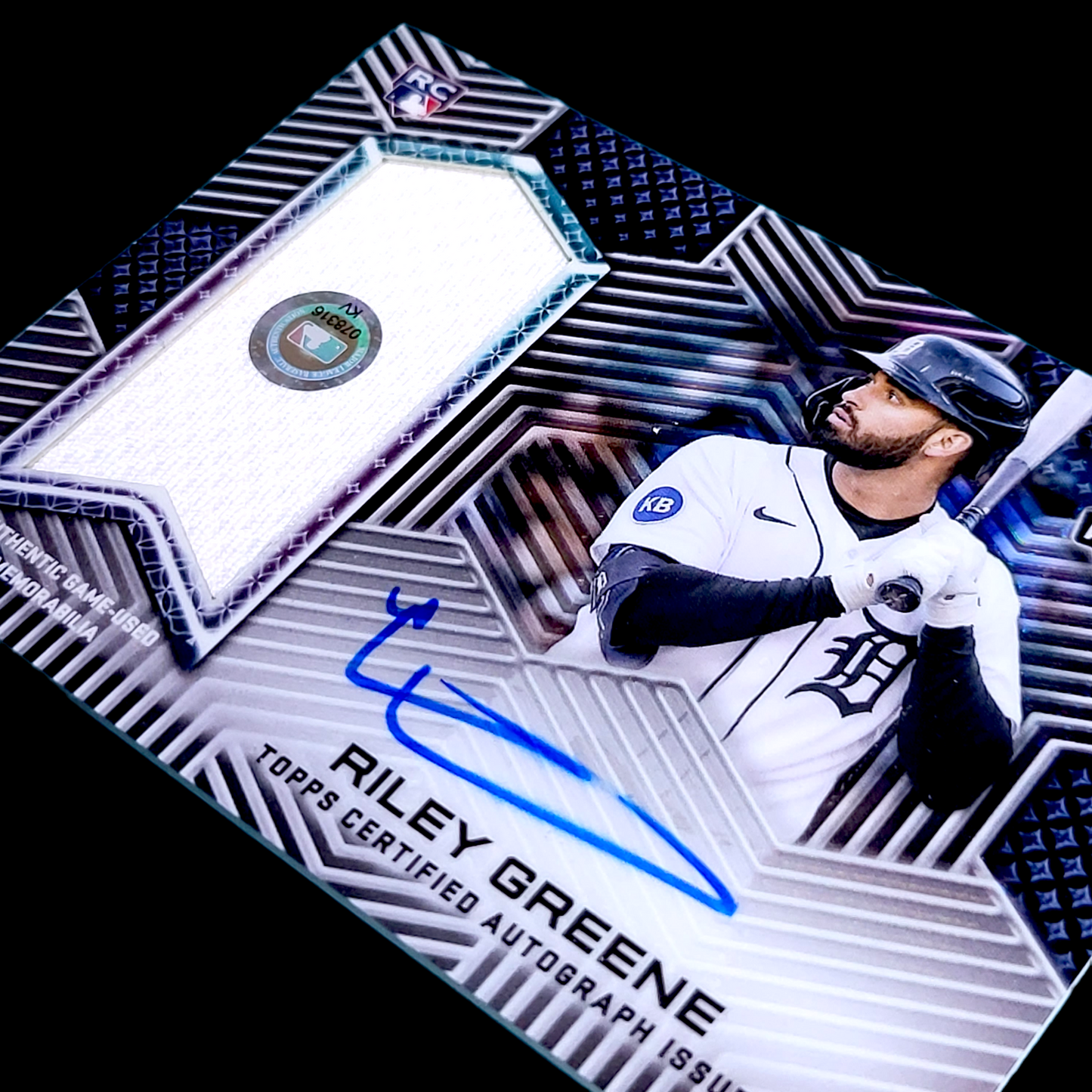 2023 Topps Chrome Authentics RILEY GREENE SP On-Card Rookie Relic Auto RC /99