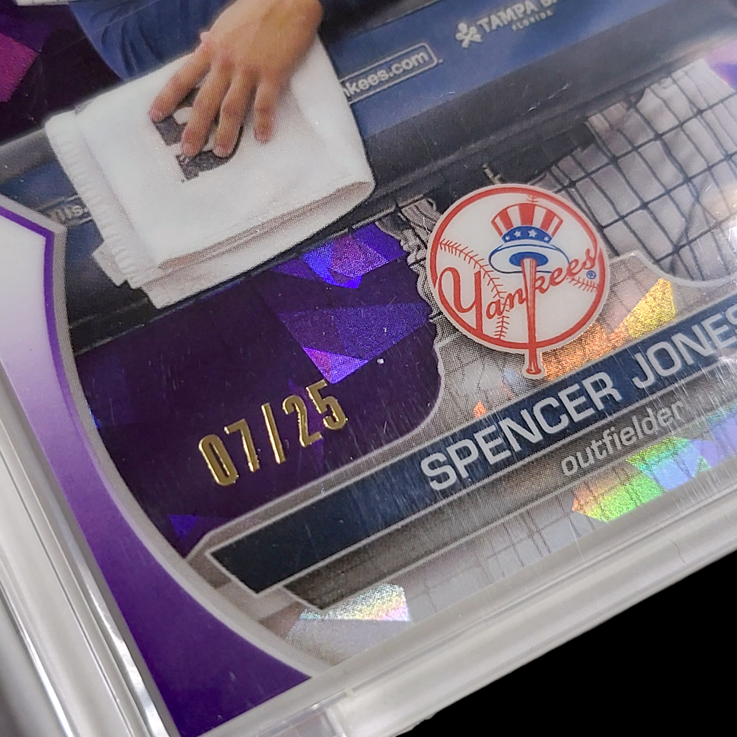 2023 Bowman Chrome Sapphire SPENCER JONES SSP Purple Variation Prospect RC /25