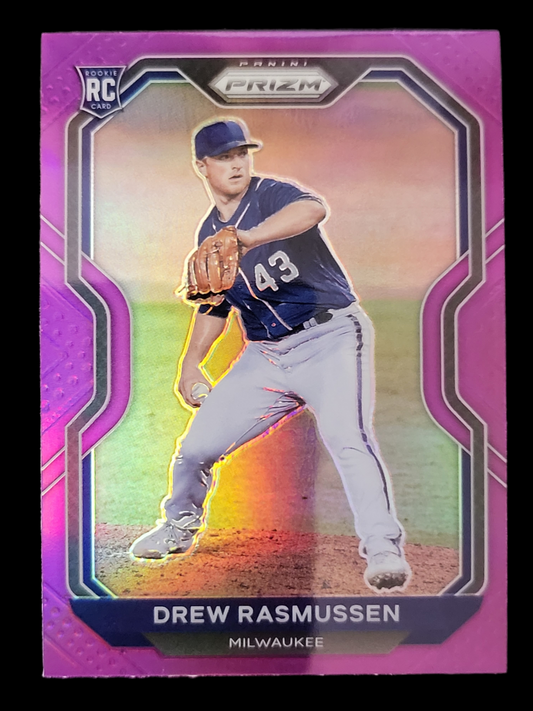 2021 Panini Prizm DREW RASMUSSEN MLB Rays Tier II Rookie Purple PRIZM RC #197