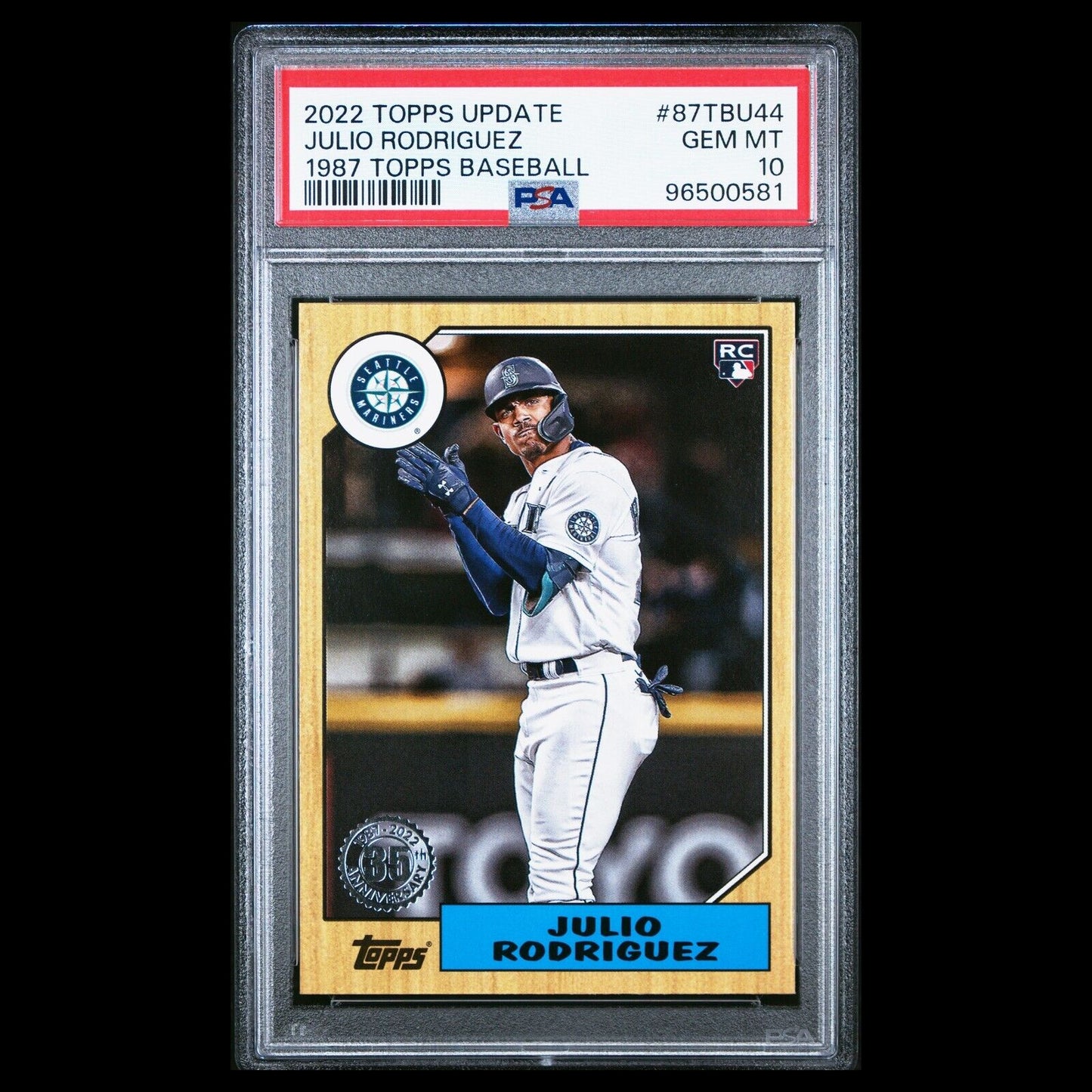 2022 Topps Update JULIO RODRIGUEZ Mariners 1987 Topps Rookie RC PSA 10 GEM