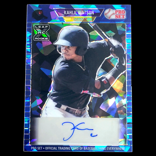 2021 Leaf ProSet KAHLIL WATSON MLB Marlins Blue Crystals Atomic SP Auto /25