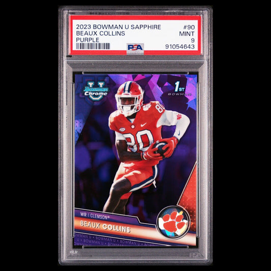 2023 Bowman Chrome U Sapphire BEAUX COLLINS 1st SSP Purple Refractor /10 PSA 9