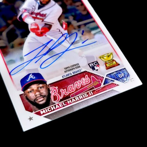 2023 Topps Chrome MICHAEL HARRIS II Blue Ink On-Card Auto Rookie RC #RA-MH