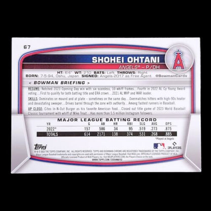 2023 Bowman Chrome Sapphire Refractor SHOHEI OHTANI Angels Blue #67