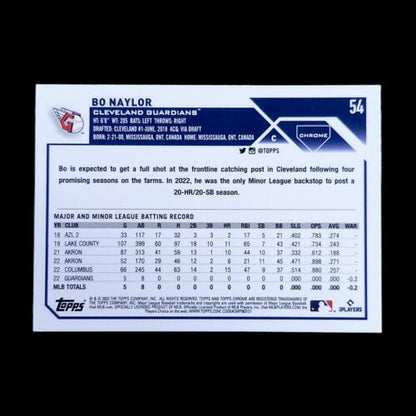 2023 Topps Chrome BO NAYLOR MLB Cleveland Guardians Pink Rookie Refractor RC #54