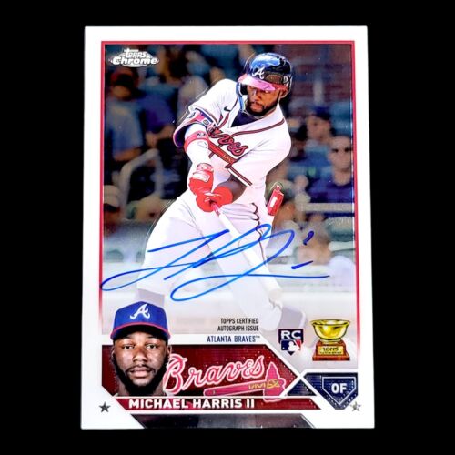 2023 Topps Chrome MICHAEL HARRIS II Blue Ink On-Card Auto Rookie RC #RA-MH