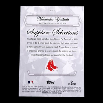 2023 Topps Chrome Sapphire MASATAKA YOSHIDA Selections Red Sox Rookie RC #SS-7