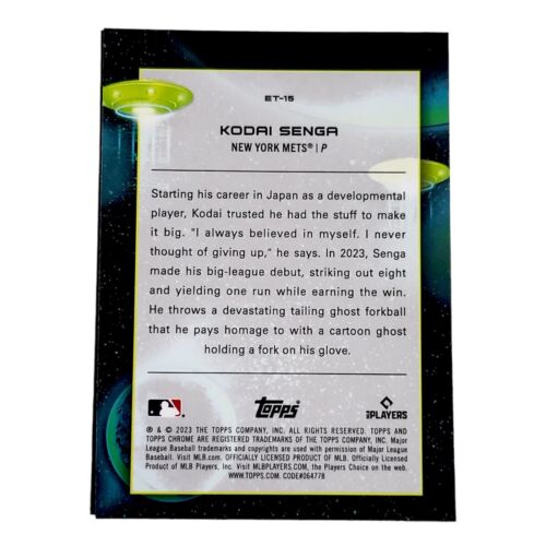 2023 Topps Chrome Cosmic KODAI SENGA Mets Extraterrestrial Talent! Refractor RC