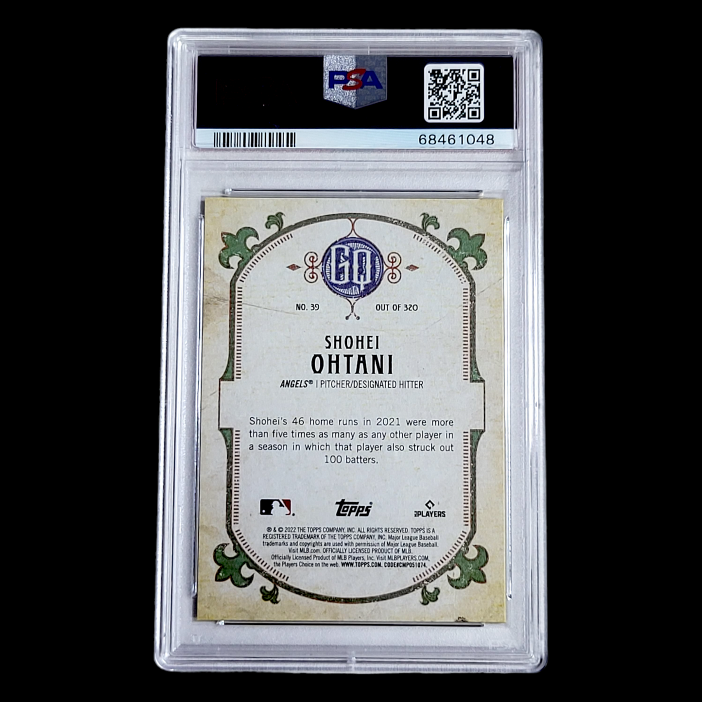 2022 Topps Gypsy Queen GQ SHOHEI OHTANI MLB Angels Chrome Card #39 PSA 9 MINT