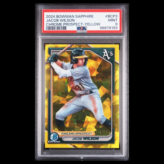 2024 Bowman Chrome Sapphire JACOB WILSON SP Yellow Sapphire Refractor RC PSA 9