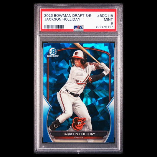2023 Bowman Draft Sapphire JACKSON HOLLIDAY Blue Refractor Rookie Card RC PSA 9