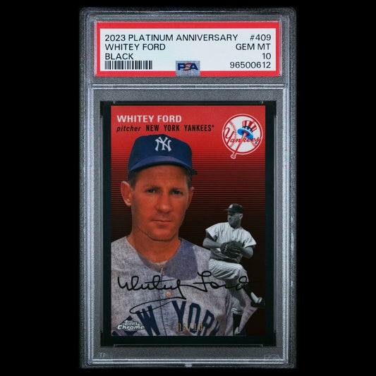2023 Topps Chrome Platinum Anniversary WHITEY FORD Black Refractor /10 PSA 10