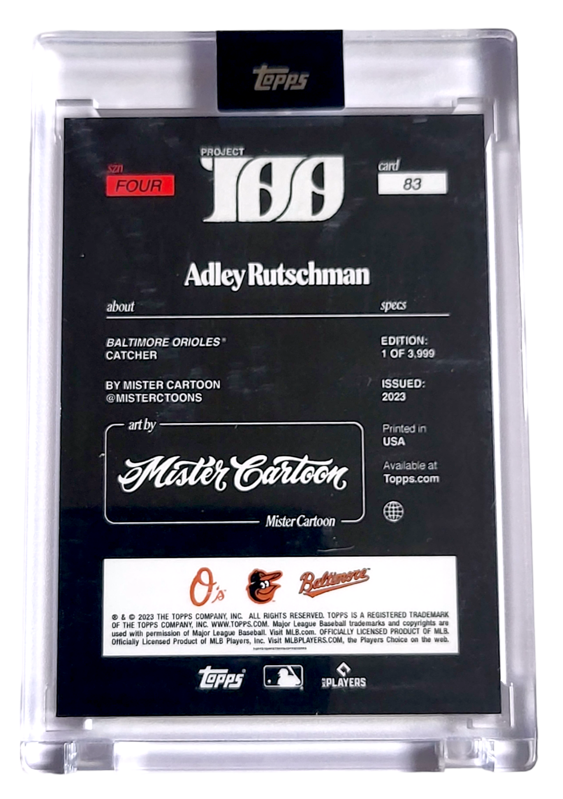 💥 2023 Topps Project100 ADLEY RUTSCHMAN RC MLB Gianni Lee SZN 4 /3999 Box #83