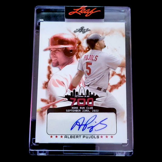2022 Leaf Welcome to the 700 HR Club - ALBERT PUJOLS Exclusive SSP Auto /20