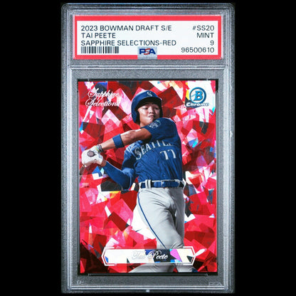 2023 Bowman Draft Sapphire Selections TAI PEETE SSP Red Refractor RC /5 PSA 9