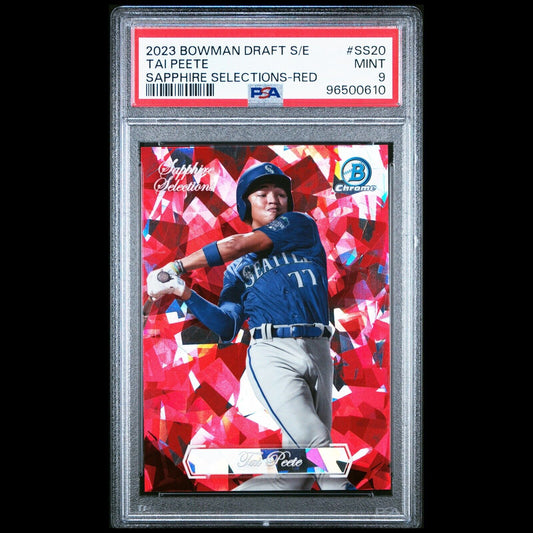 2023 Bowman Draft Sapphire Selections TAI PEETE SSP Red Refractor RC /5 PSA 9