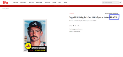 2022 Topps Living Set SPENCER STRIDER MLB Braves Phenom Rookie Card RC #551