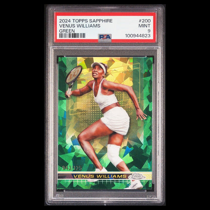 2024 Topps Chrome Sapphire Tennis VENUS WILLIAMS SP Green Refractor  PSA 9 MINT