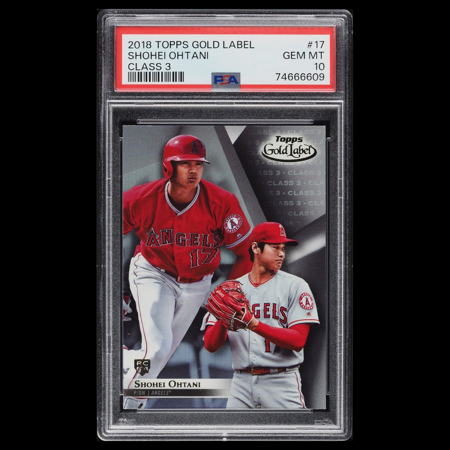 2018 Topps Gold Label SHOHEI OHTANI SP Class 3 Rookie Card RC PSA 10 GEM #17