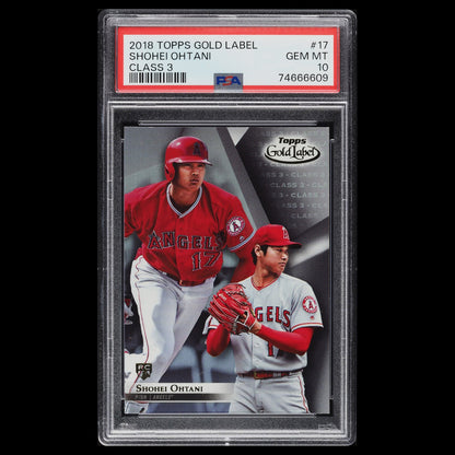 2018 Topps Gold Label SHOHEI OHTANI SP Class 3 Rookie Card RC PSA 10 GEM #17