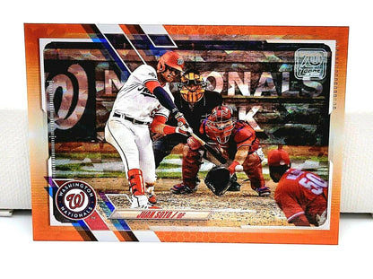 💥 2021 Topps Series 1 JUAN SOTO Nationals Orange Ice Foil Hologram /299 #330