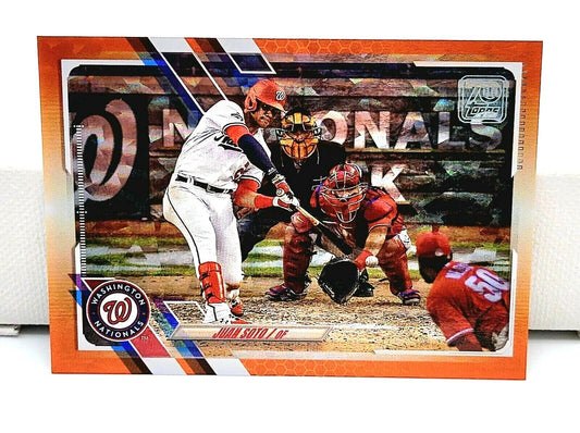 💥 2021 Topps Series 1 JUAN SOTO Nationals Orange Ice Foil Hologram /299 #330