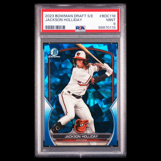 2023 Bowman Draft Sapphire JACKSON HOLLIDAY Blue Refractor Rookie Card RC PSA 9
