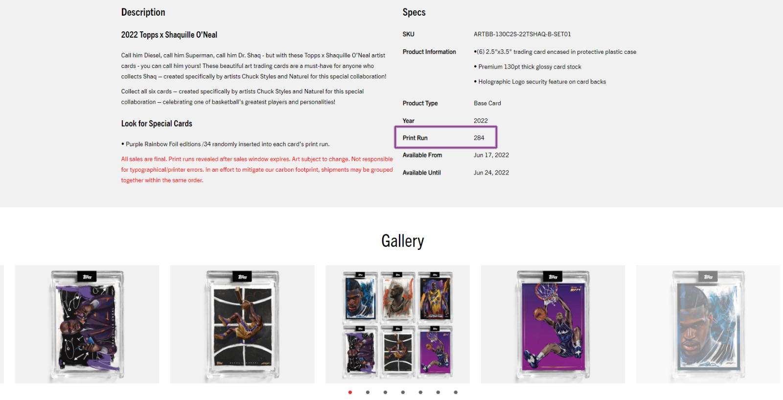 2022 Topps X Shaquille O'Neal by Chuck Styles NBA SSP SAAVY Card #4 PR: 284