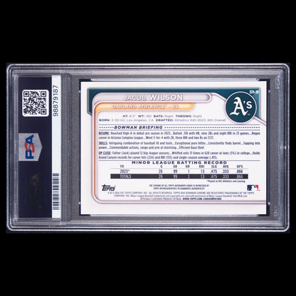 2024 Bowman Chrome Sapphire JACOB WILSON Blue Sapphire Refractor Auto RC PSA 9