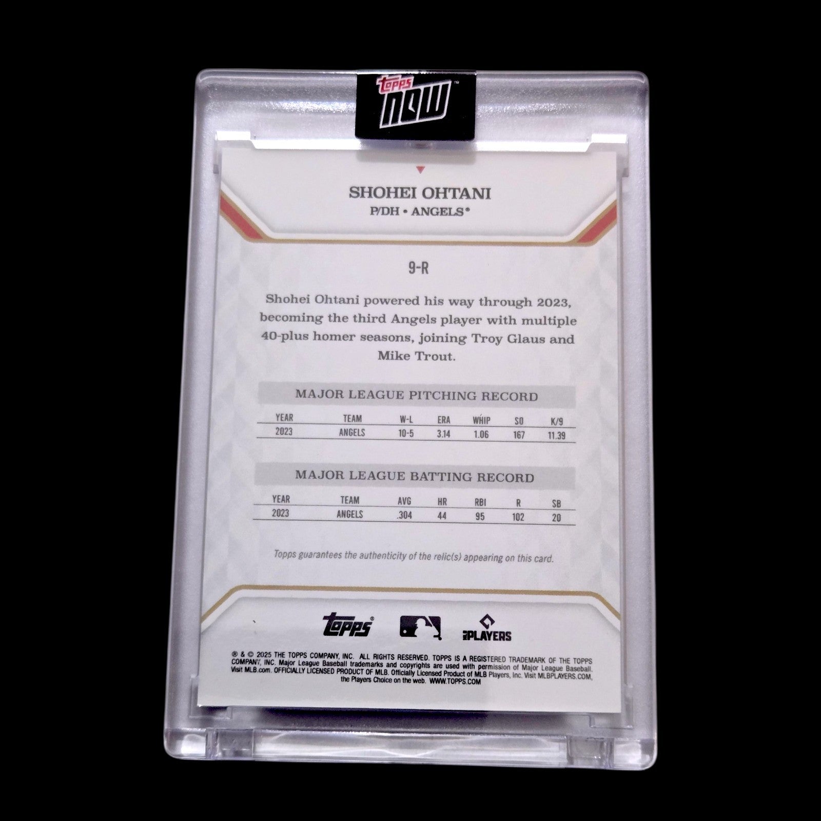 2025 Topps MVP Collection SHOHEI OHTANI Orange Foil Bat Relic SSP 2023 07/25 #9R
