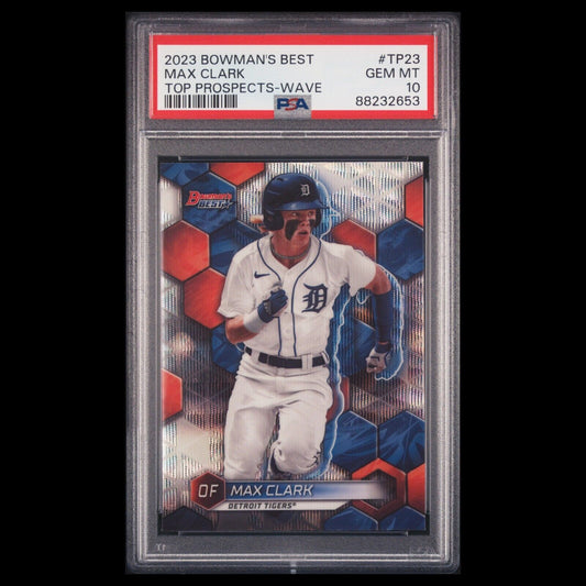 2023 Bowman's Best MAX CARK Top Prospects Silver Wave Refractor Rookie RC PSA 10