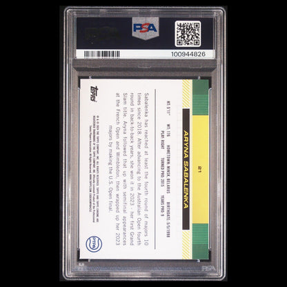 2024 Topps Chrome Sapphire Tennis ARYNA SABALENKA Blue Refractor  PSA 9 MINT