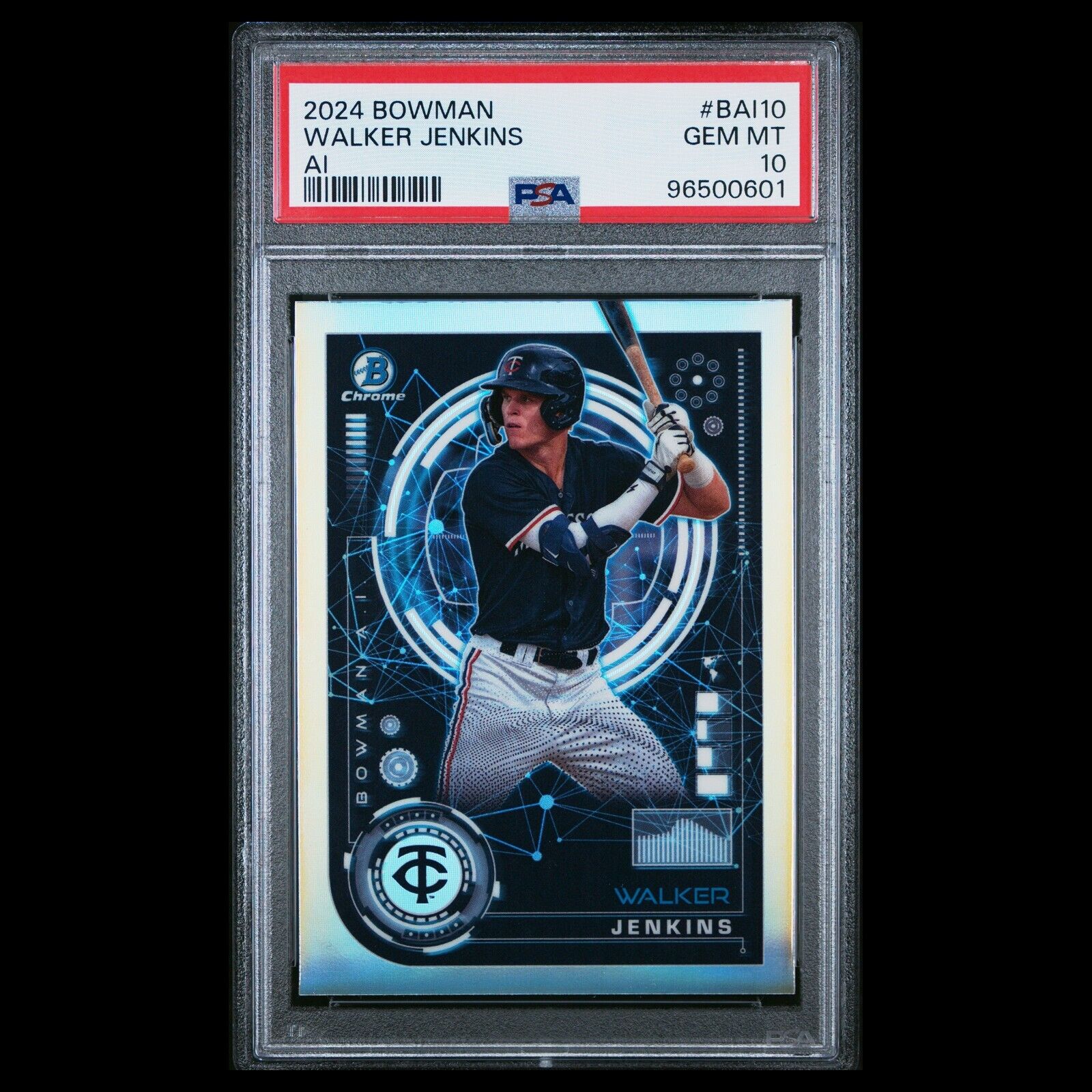 2024 Bowman Chrome WALKER JENKINS Artificial Intelligence AI Refractor RC PSA 10