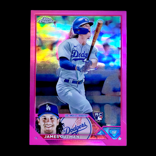 2023 Topps Chrome JAMES OUTMAN MLB LA Dodgers Pink Rookie Refractor RC #81