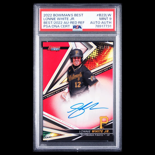 2022 Bowman's Best LONNIE WHITE SSP Red Refractor Rookie Card Auto /10 PSA 9