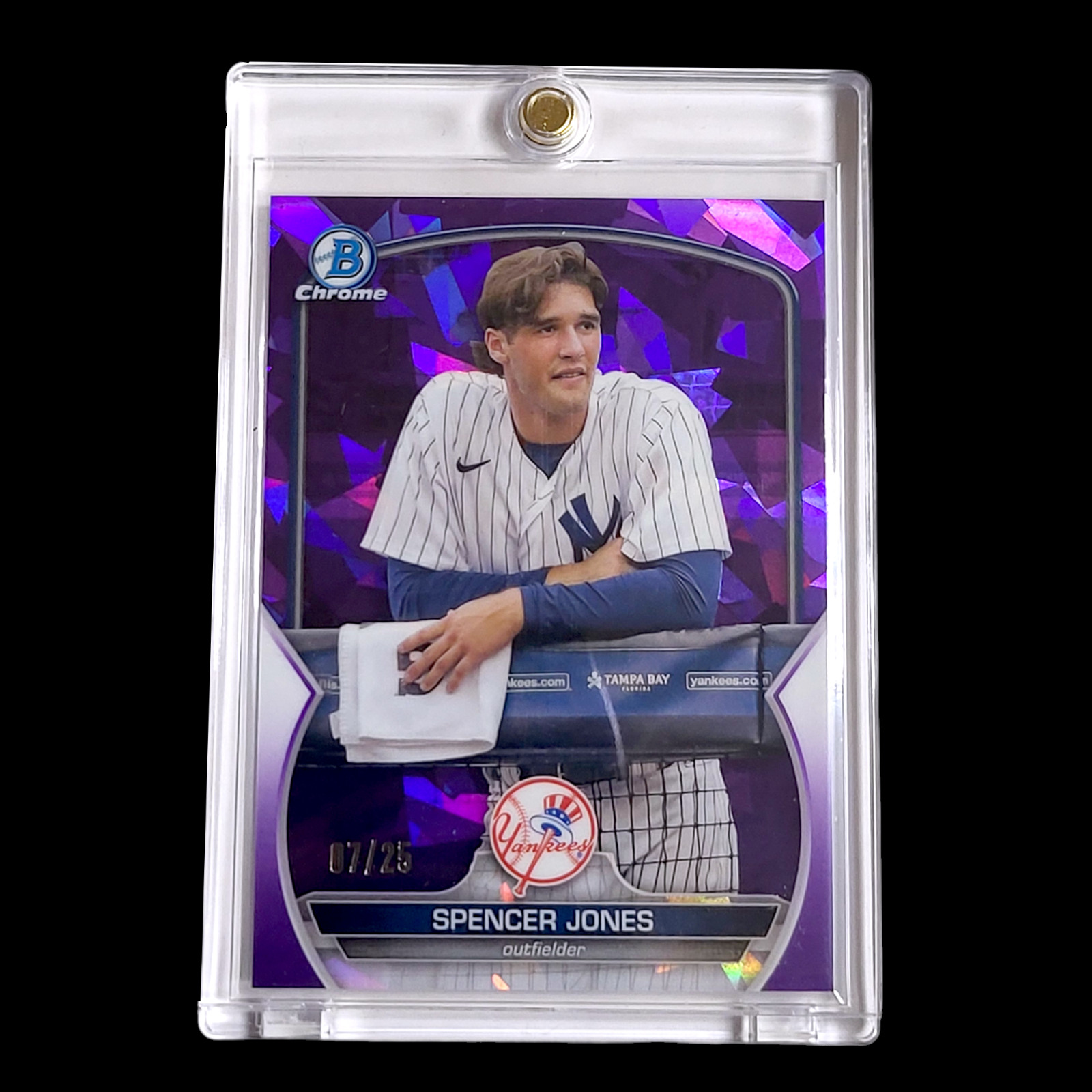2023 Bowman Chrome Sapphire SPENCER JONES SSP Purple Variation Prospect RC /25