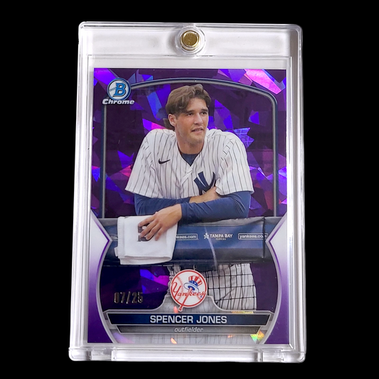 2023 Bowman Chrome Sapphire SPENCER JONES SSP Purple Variation Prospect RC /25