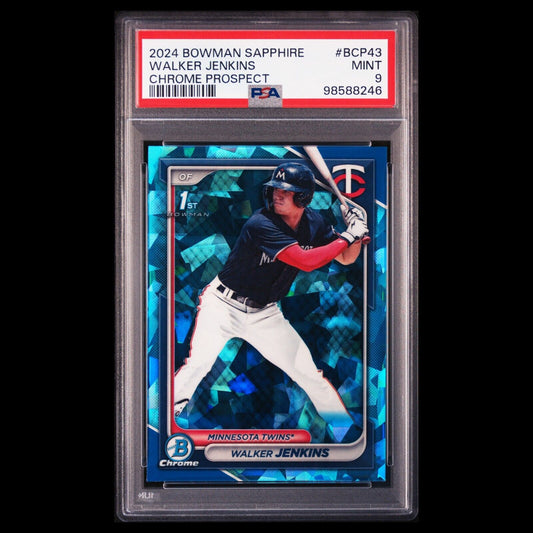2024 Bowman Chrome Sapphire WALKER JENKINS 1st Bowman Refractor Rookie RC PSA 9
