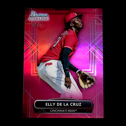 2022 Bowman Sterling ELLY DE LA CRUZ Reds Magenta Refractor SP Rookie /75 BSP-69