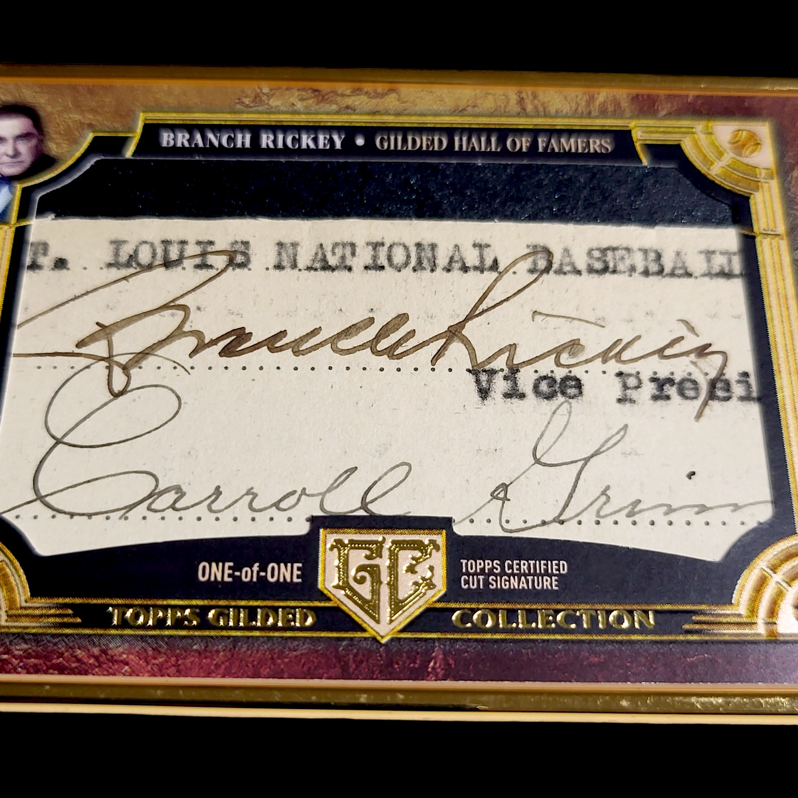 2023 Topps Chrome Gilded Hall of Famers BRANCH RICKEY 1/1 Cut Signatures Auto