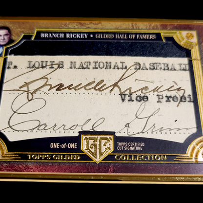2023 Topps Chrome Gilded Hall of Famers BRANCH RICKEY 1/1 Cut Signatures Auto