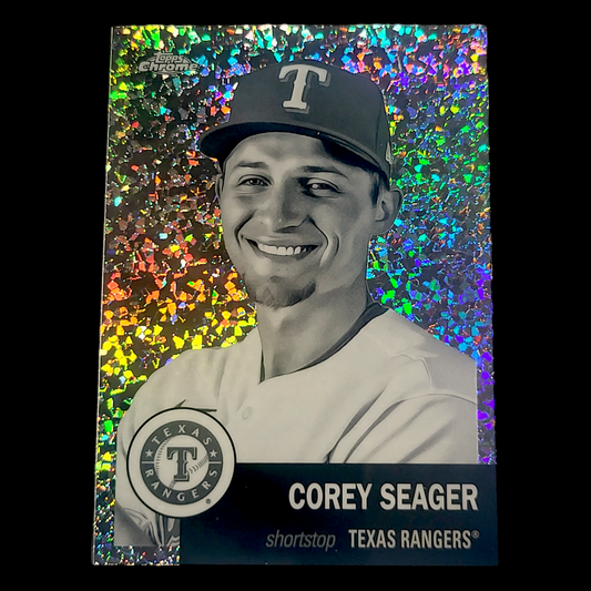 2022 Topps Chrome Platinum COREY SEAGER Black & White Mini Diamonds Refractor