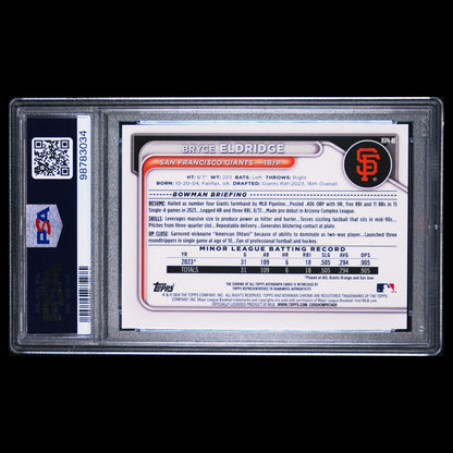 2024 Bowman Chrome Sapphire BRYCE ELDRIDGE Gold Refractor On Card Auto RC PSA 10