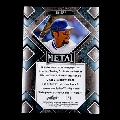2022 Leaf Metal GARY SHEFFIELD Dodgers SSP Tiger Prismatic Parallel Auto 1/1