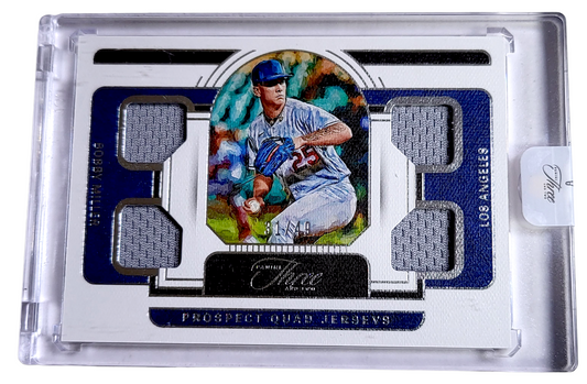 2023 Panini Three & Two BOBBY MILLER Prospect Quad Jerseys Encased RC /49