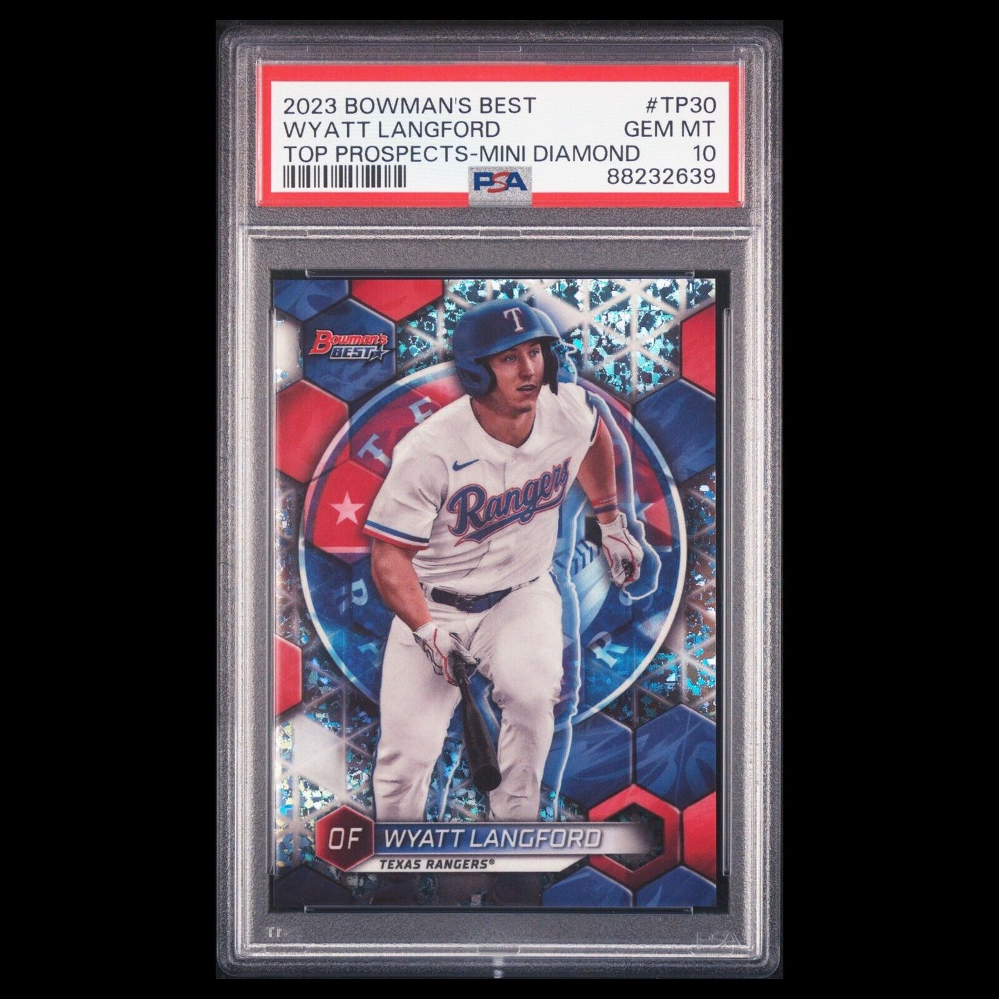 2023 Bowman's Best WYATT LANGFORD SP Mini Diamonds Refractor RC /299 PSA 10 GEM
