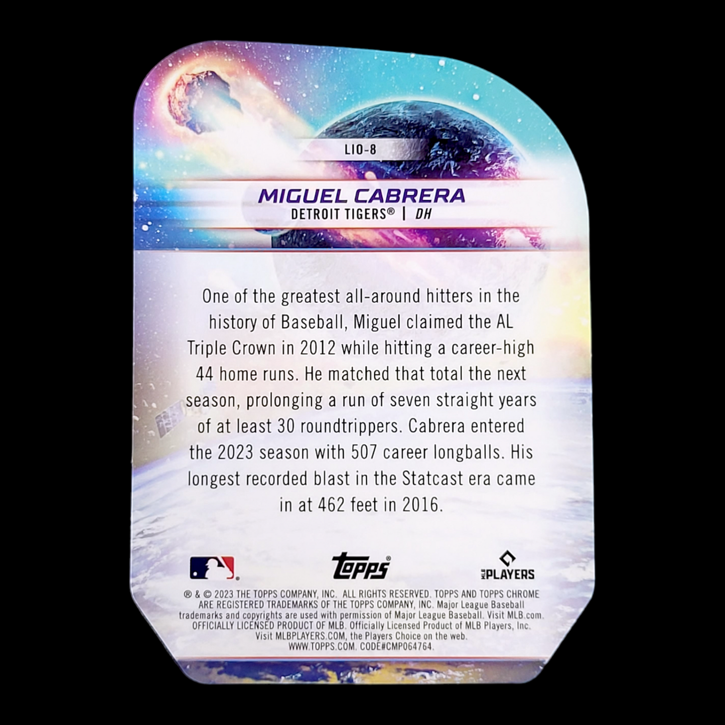 2023 Topps Chrome Cosmic MIGUEL CABRERA Tigers Launched Into Orbit Refractor